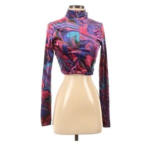 Bershka Multicolor Swirl Crop Top